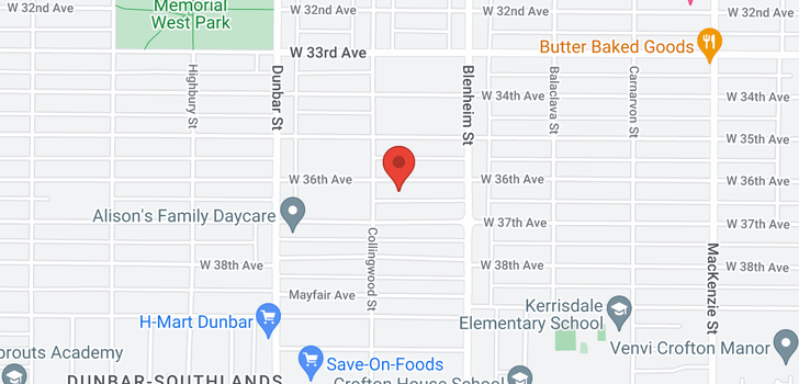 map of 3456 W 36TH AVENUE